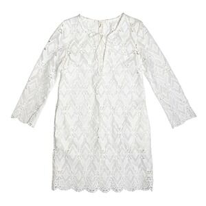 Maje Mini Dress‎ Lace Long Sleeve Womens Size Small White